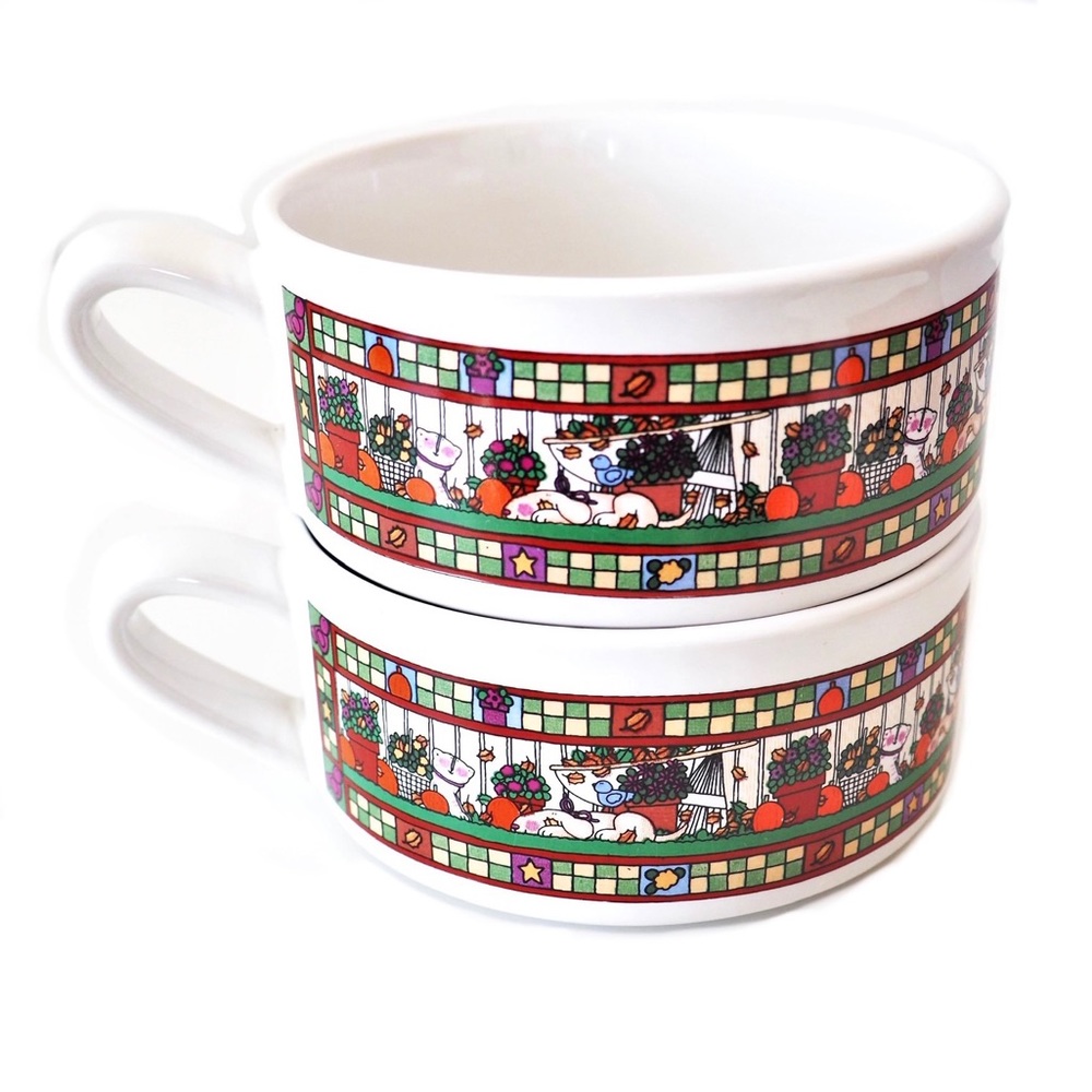 Pair of Ceramic Soup Mugs